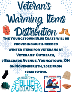 WARMING ITEMS EVENT WITH YOUNGSTOWN BLUECOATS